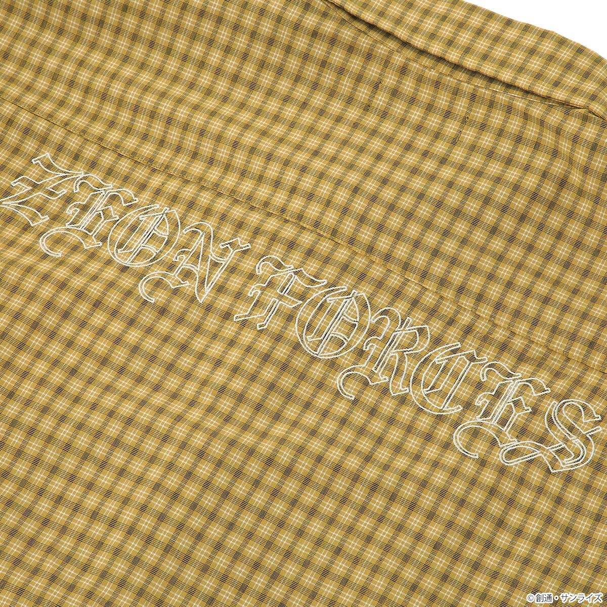 STRICT-G Principality of Zeon mustard check shirt - back embroidery detail