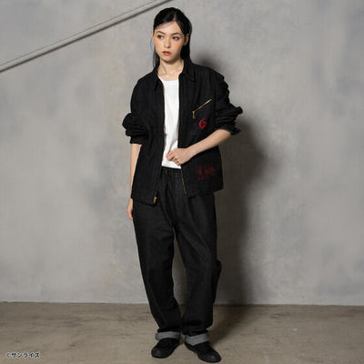 STRICT-G x Lee Gundam Char's Counterattack msn 04 91 b black denim jacket - official photo 10