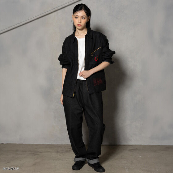 STRICT-G x Lee Gundam Char's Counterattack msn 04 91 b black denim jacket - official photo 10