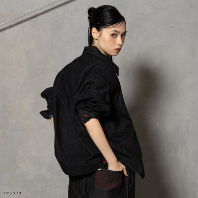 STRICT-G x Lee Gundam Char's Counterattack msn 04 91 b black denim jacket - official photo 11