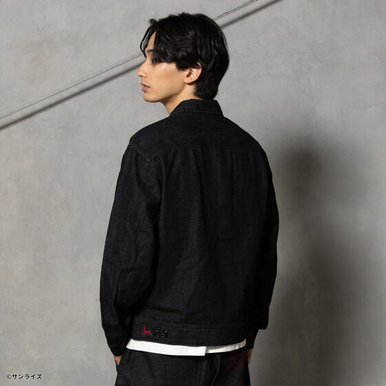 STRICT-G x Lee Gundam Char's Counterattack msn 04 91 b black denim jacket - official photo 6