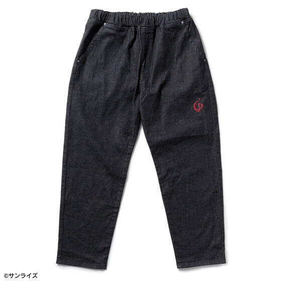 STRICT-G x Lee Gundam Char's Counterattack msn 04 fleeasy black denim pants - official photo 1