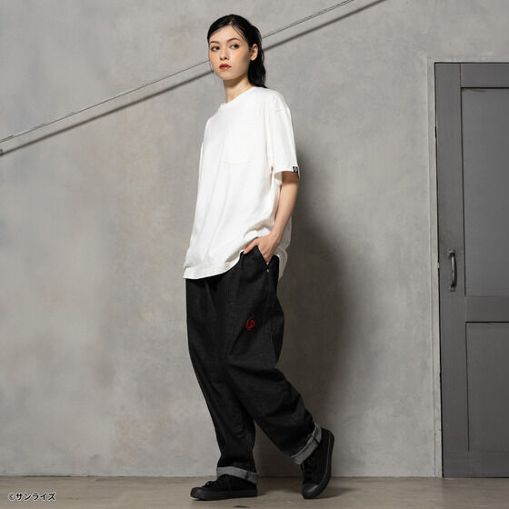STRICT-G x Lee Gundam Char's Counterattack msn 04 fleeasy black denim pants - official photo 12