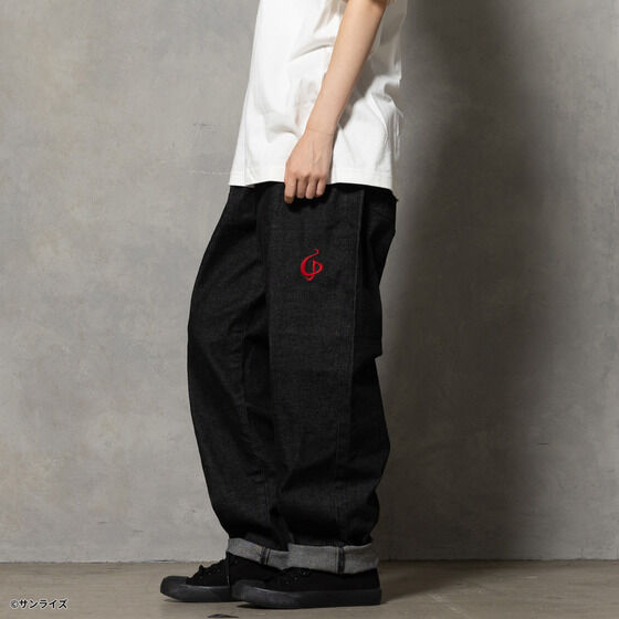 STRICT-G x Lee Gundam Char's Counterattack msn 04 fleeasy black denim pants - official photo 14