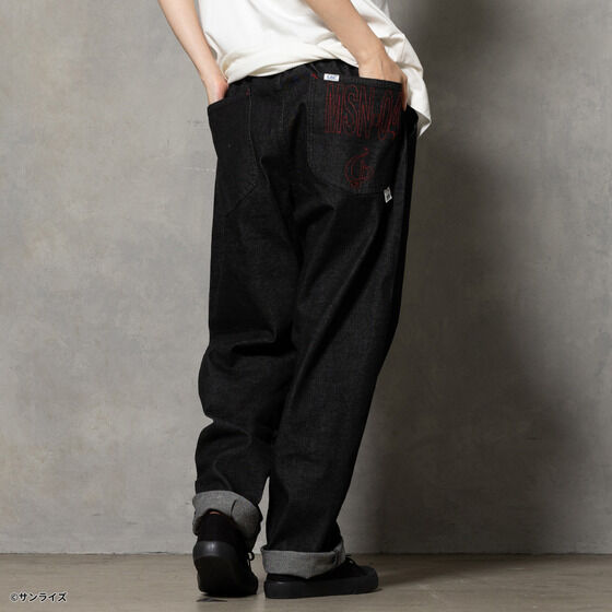 STRICT-G x Lee Gundam Char's Counterattack msn 04 fleeasy black denim pants - official photo 15