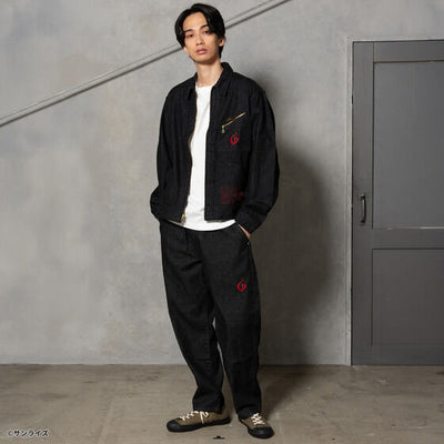 STRICT-G x Lee Gundam Char's Counterattack msn 04 fleeasy black denim pants - official photo 5