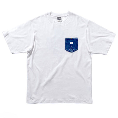 STRICT-G x Lee Gundam Char's Counterattack re gz denim pocket white t shirt - official photo 14
