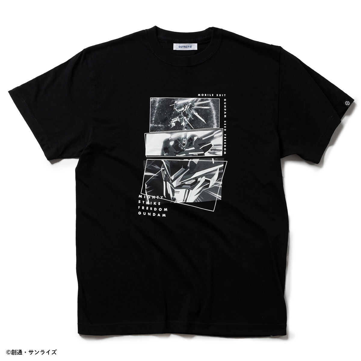 STRICT-G Mobile Suit Gundam SEED FREEDOM - Mighty Strike Freedom Gundam Scene T-Shirt - official product view 1