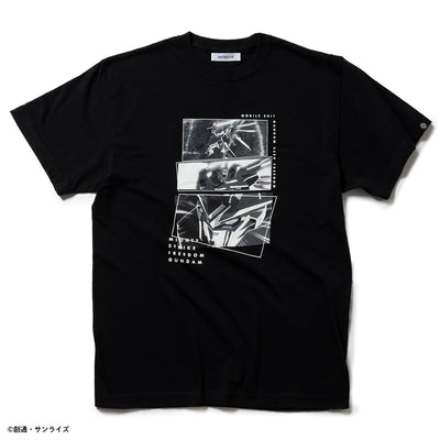 STRICT-G Mobile Suit Gundam SEED FREEDOM - Mighty Strike Freedom Gundam Scene T-Shirt - official product view 1
