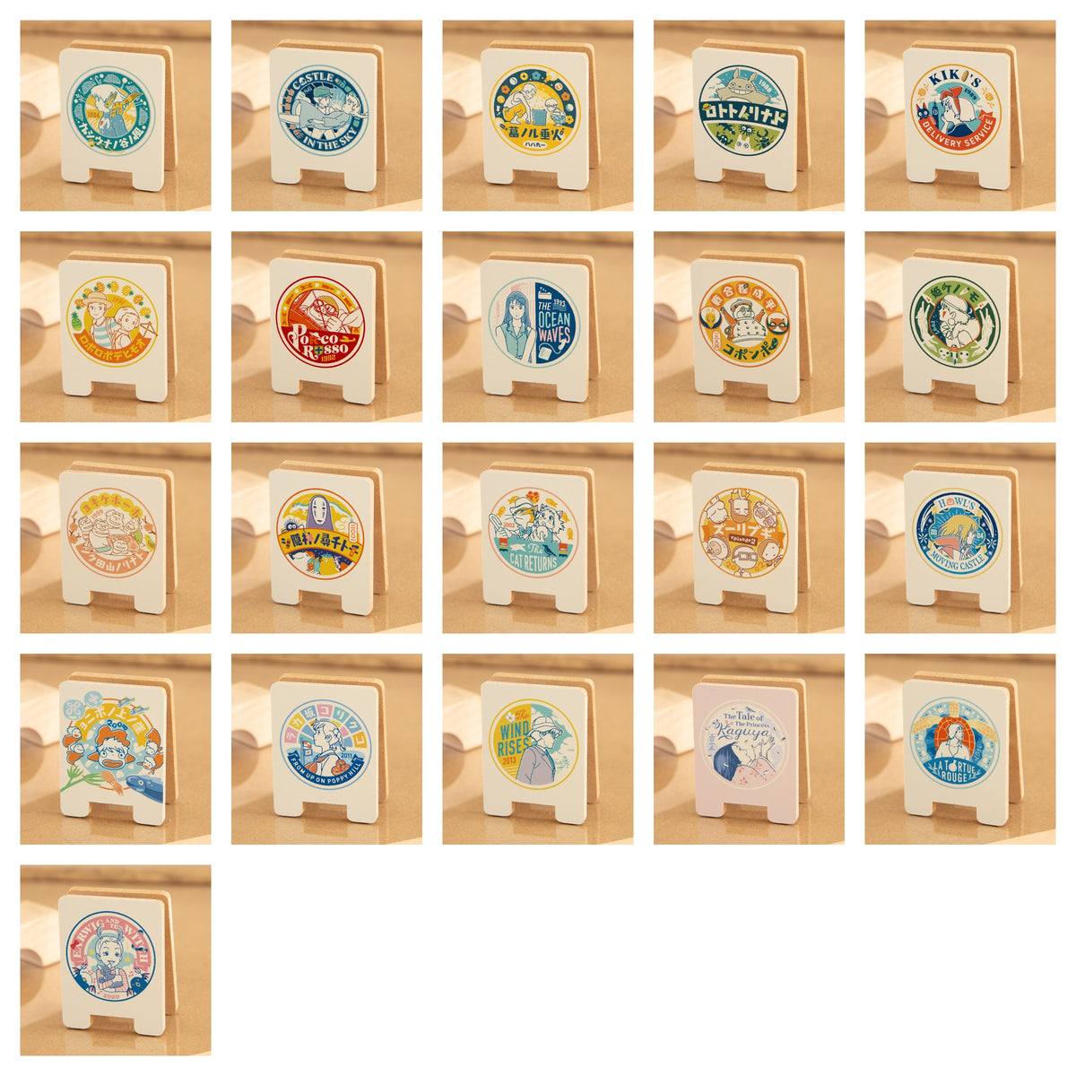 Studio Ghibli - 25 Works Collection Wooden Clips (21 Types) - Complete Set with all listed models
