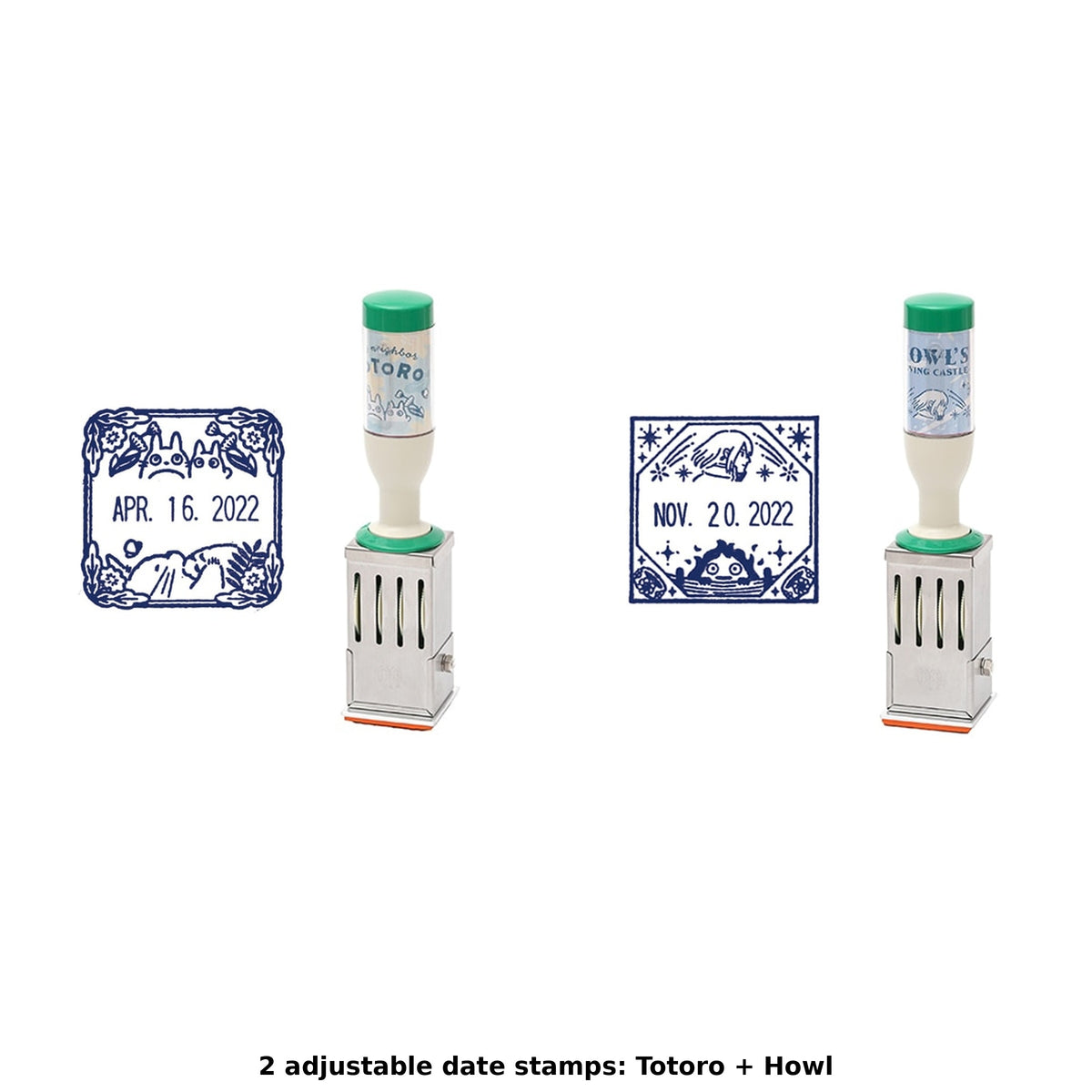 Studio Ghibli Adjustable Date Stamps (2 Types) - Complete Set