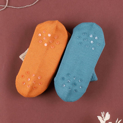 Studio Ghibli All-Terry Room Socks 23-25 cm (2 Types) - Totoro Leaves Orange - official view 5