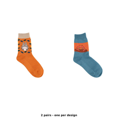 Studio Ghibli All-Terry Room Socks 23-25 cm (2 Types) - Complete Set - one pair of each design