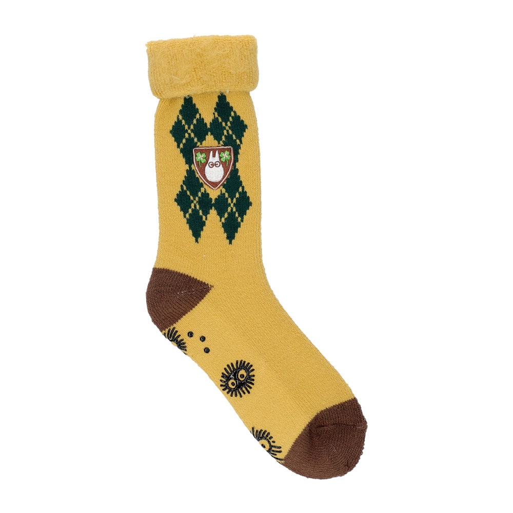 Studio Ghibli Argyle Brushed-Lining Socks 23-25 cm (2 Types) - White Totoro Orange - official view 4