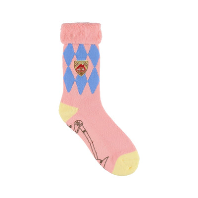 Studio Ghibli Argyle Brushed-Lining Socks 23-25 cm (2 Types) - Calcifer Pink - official view 6
