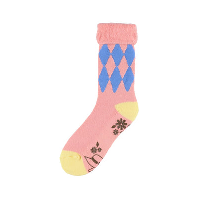 Studio Ghibli Argyle Brushed-Lining Socks 23-25 cm (2 Types) - Calcifer Pink - official view 7
