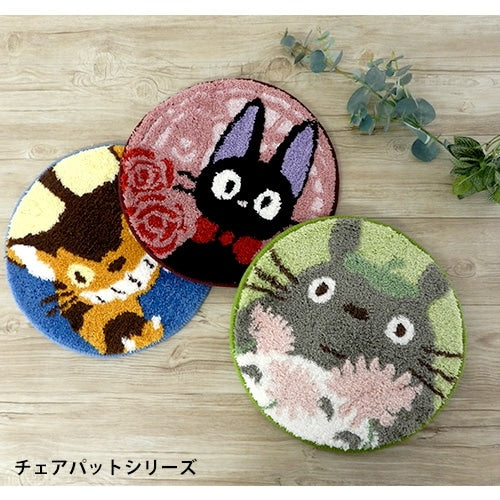 Studio Ghibli Catbus and Jiji Round Chair Pads (2 Types) - Catbus Night Forest - official view 6