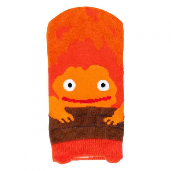 Studio Ghibli Character Puppet Sneaker Socks 13-19 cm (6 Types) - Calcifer Orange - official view 14