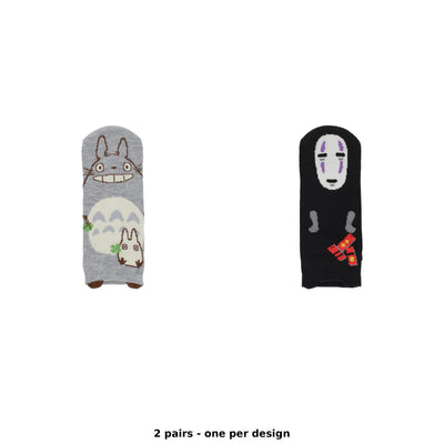 Studio Ghibli Character Puppet Sneaker Socks 25-27 cm (2 Types) - Complete Set - one pair of each design