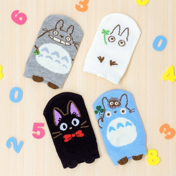 Studio Ghibli Character Puppet Sneaker Socks 9-14 cm (3 Types) - White Totoro Off-White - official view 3