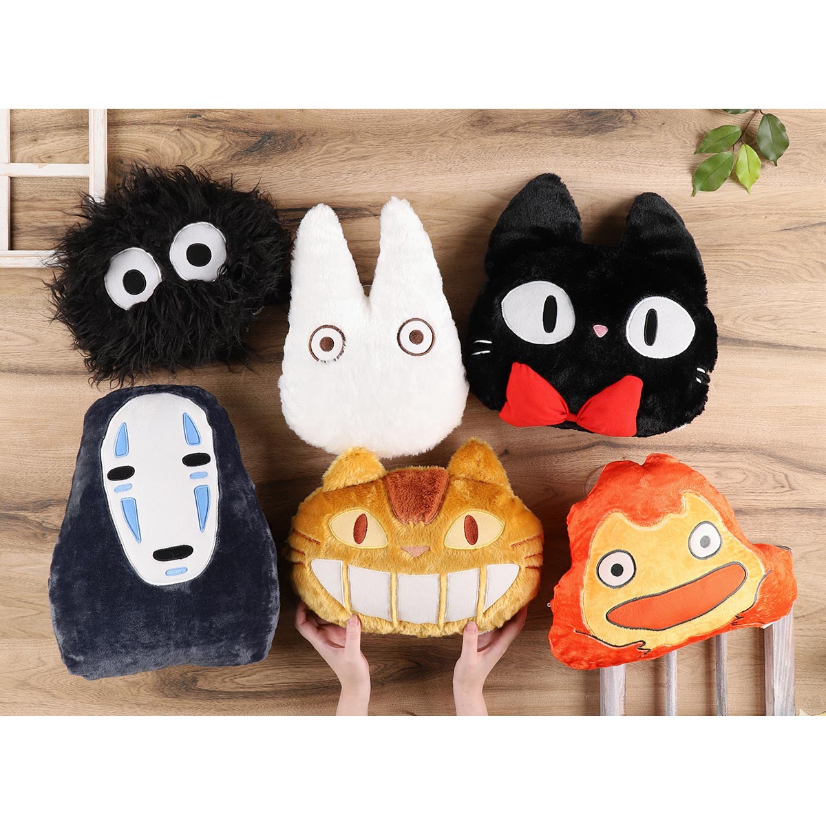 Studio Ghibli Character-Shaped Memory-Foam Cushions (3 Types) - White Totoro - official view 6