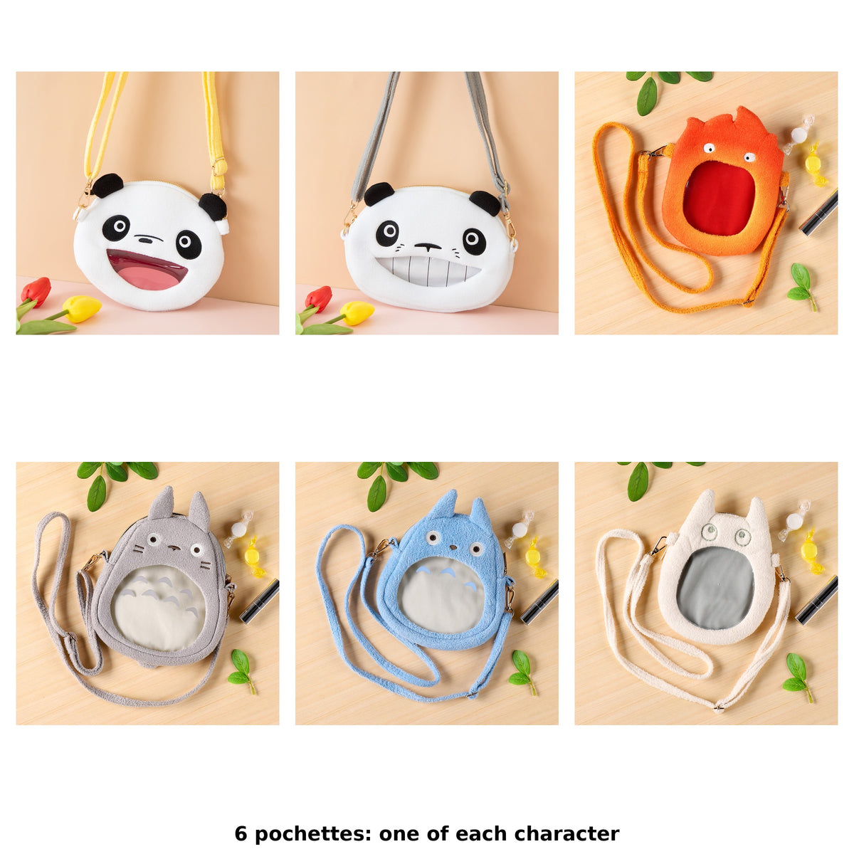 Studio Ghibli Character Window Pochettes (6 Types) - Complete Set