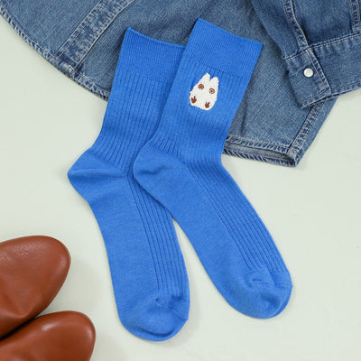 Studio Ghibli - Chenille-Embroidered Ribbed Socks 23-25 cm (4 Types) - Totoro - official view 1
