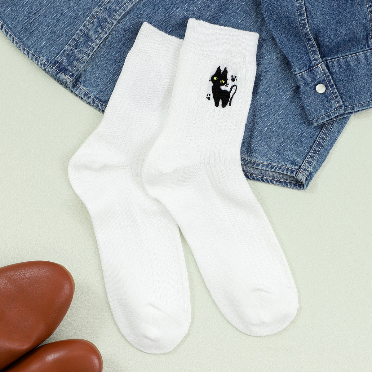 Studio Ghibli - Chenille-Embroidered Ribbed Socks 23-25 cm (4 Types) - Jiji - official view 6