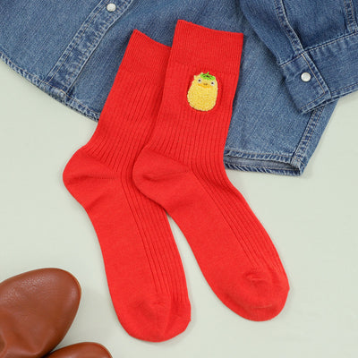 Studio Ghibli - Chenille-Embroidered Ribbed Socks 23-25 cm (4 Types) - Otori-sama - official view 9