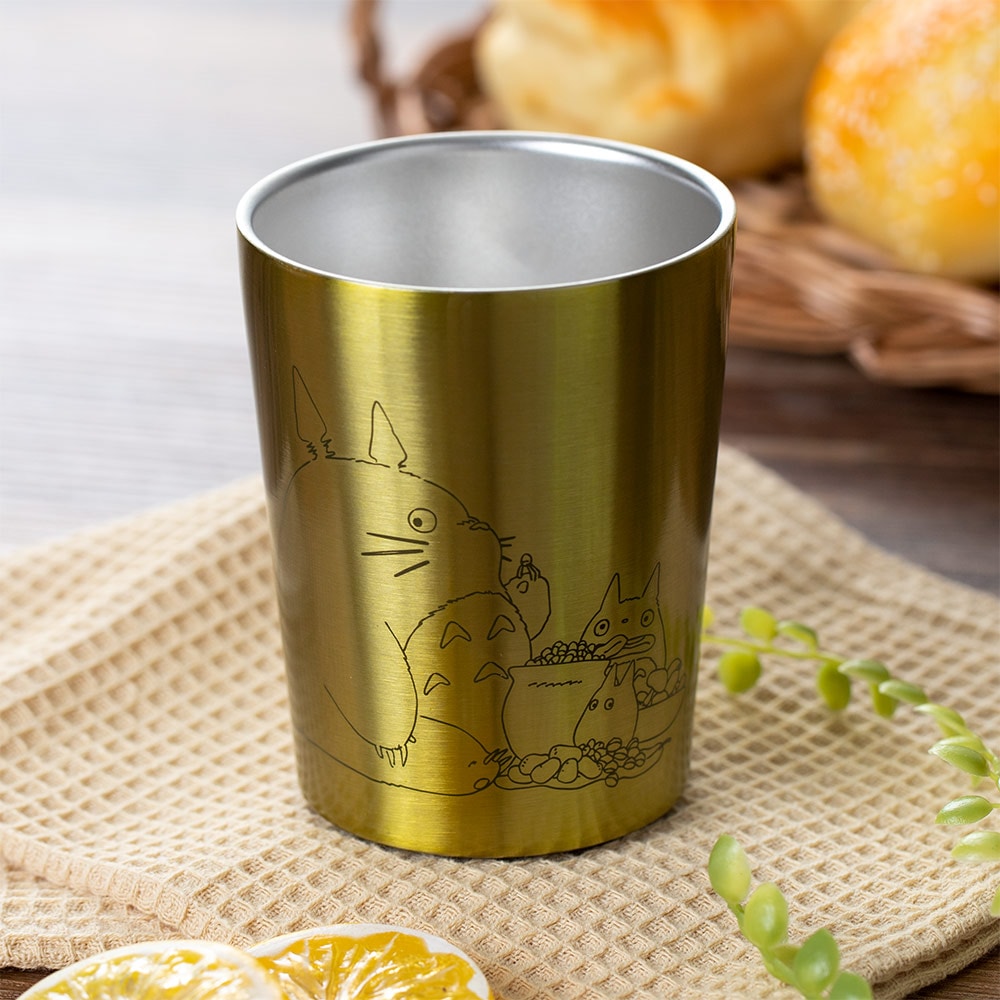 Studio Ghibli Coffee Cup Holders 240 ml (2 Types) - Gold Totoro - official view 7