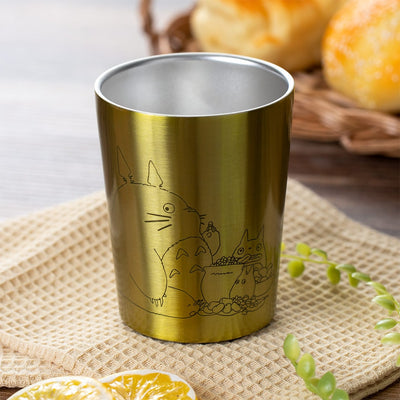 Studio Ghibli Coffee Cup Holders 240 ml (2 Types) - Gold Totoro - official view 7