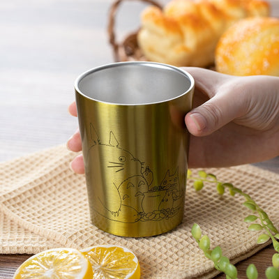Studio Ghibli Coffee Cup Holders 240 ml (2 Types) - Gold Totoro - official view 9