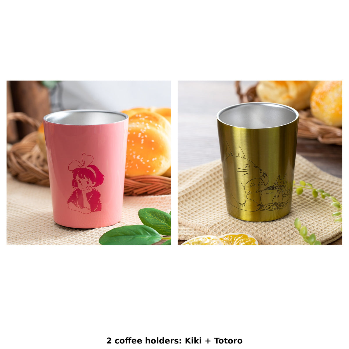 Studio Ghibli Coffee Cup Holders 240 ml (2 Types) - Complete Set