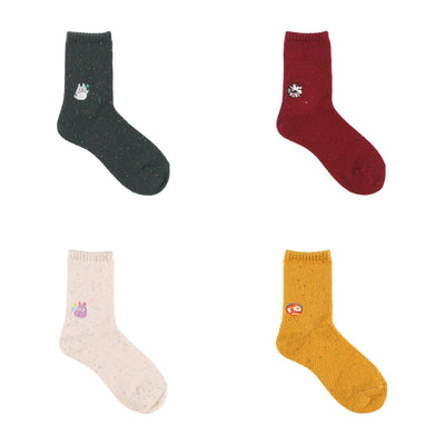 Studio Ghibli - Colour-Flecked Crew Socks 23-25 cm (4 Types) - Complete Set with all listed models