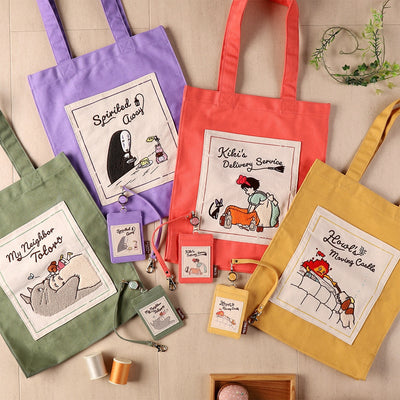 Studio Ghibli Colour Tote Bags (4 Types) - Red Kiki Departure Day - official view 22