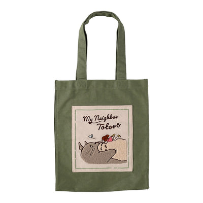 Studio Ghibli Colour Tote Bags (4 Types) - Green Totoro First Meeting - official view 24