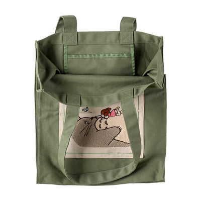 Studio Ghibli Colour Tote Bags (4 Types) - Green Totoro First Meeting - official view 26