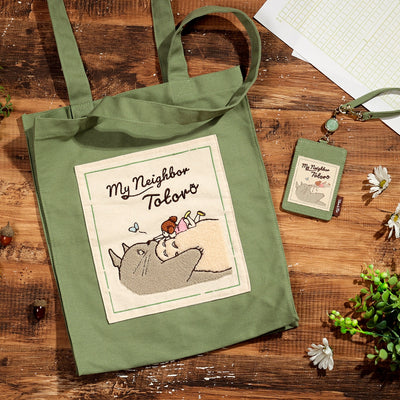 Studio Ghibli Colour Tote Bags (4 Types) - Green Totoro First Meeting - official view 28