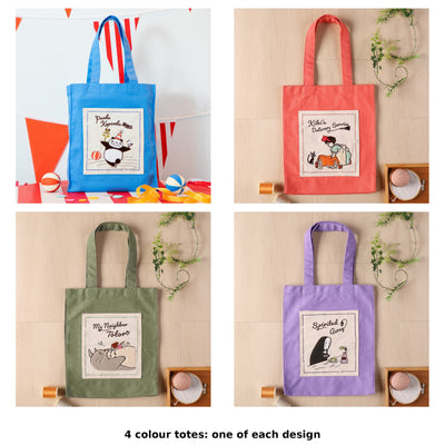 Studio Ghibli Colour Tote Bags (4 Types) - Complete Set