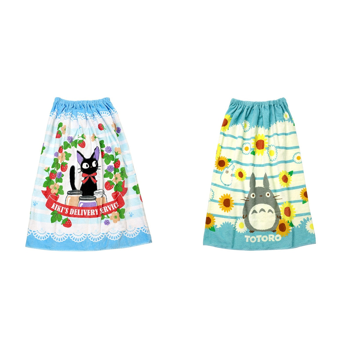 Studio Ghibli Cotton Snap Wrap Towels 80 cm (2 Types) - Complete Set - one of each model