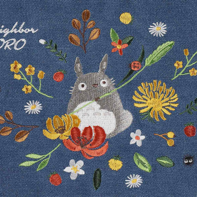 Studio Ghibli Denim Embroidery Tote Bags (4 Types) - Totoro Wreath Lunch Tote - official view 3