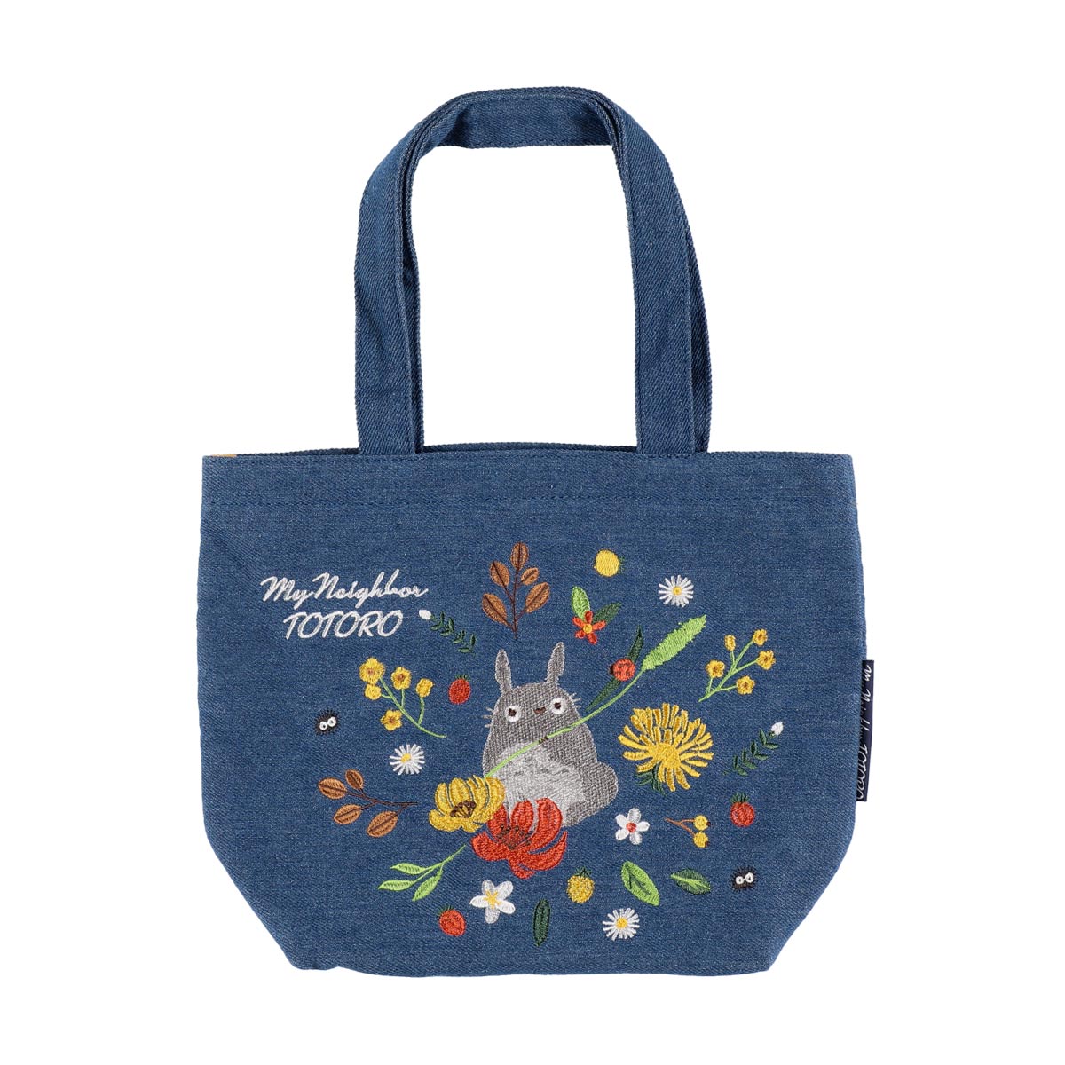Studio Ghibli Denim Embroidery Tote Bags (4 Types) - Totoro Wreath Lunch Tote - official view 4