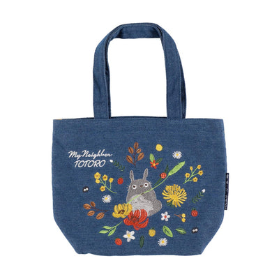 Studio Ghibli Denim Embroidery Tote Bags (4 Types) - Totoro Wreath Lunch Tote - official view 4