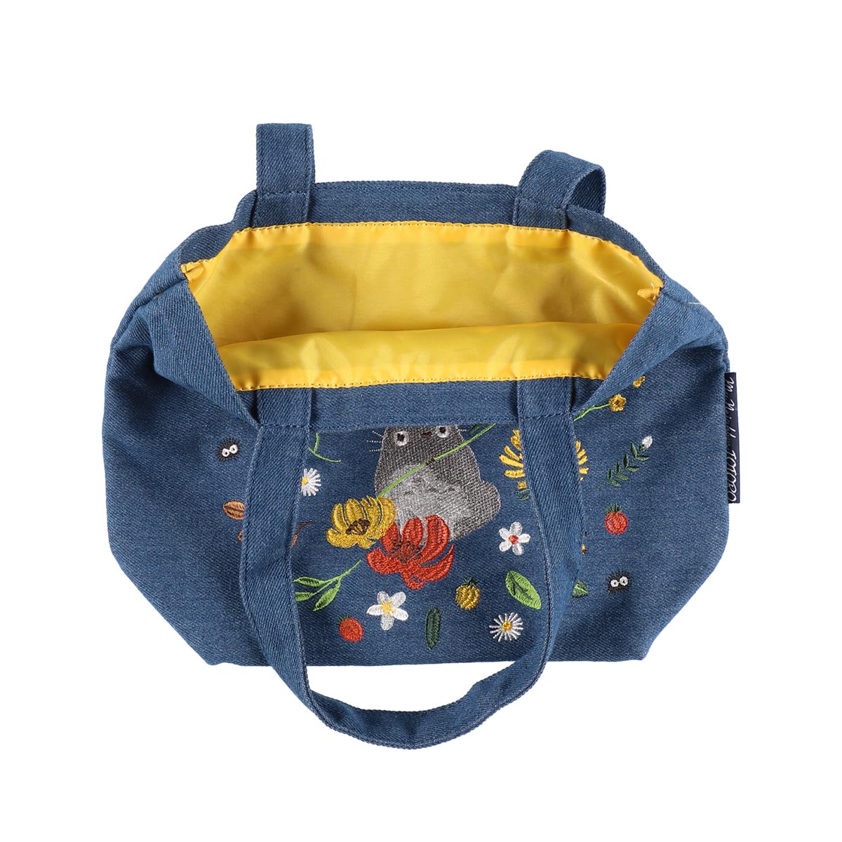 Studio Ghibli Denim Embroidery Tote Bags (4 Types) - Totoro Wreath Lunch Tote - official view 6