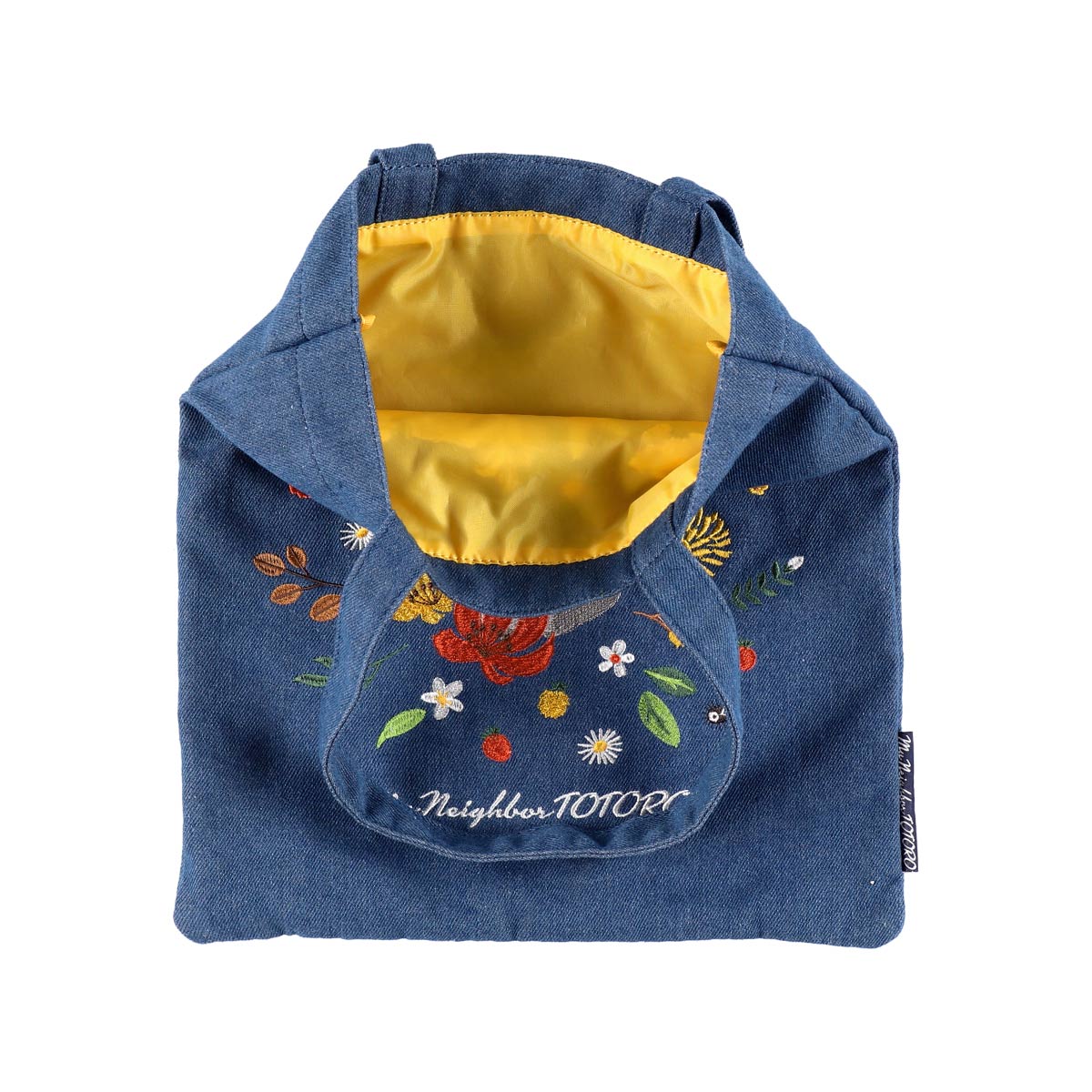 Studio Ghibli Denim Embroidery Tote Bags (4 Types) - Totoro Wreath Vertical Tote - official view 14