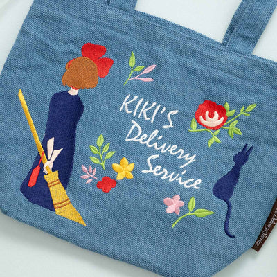 Studio Ghibli Denim Embroidery Tote Bags (4 Types) - Kiki Lunch Tote - official view 16