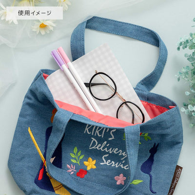 Studio Ghibli Denim Embroidery Tote Bags (4 Types) - Kiki Lunch Tote - official view 18
