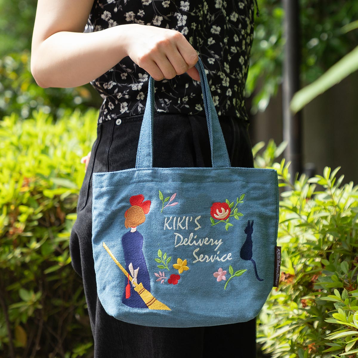 Studio Ghibli Denim Embroidery Tote Bags (4 Types) - Kiki Lunch Tote - official view 19