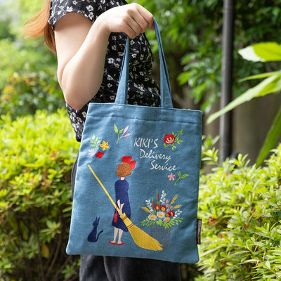 Studio Ghibli Denim Embroidery Tote Bags (4 Types) - Kiki Vertical Tote - official view 29