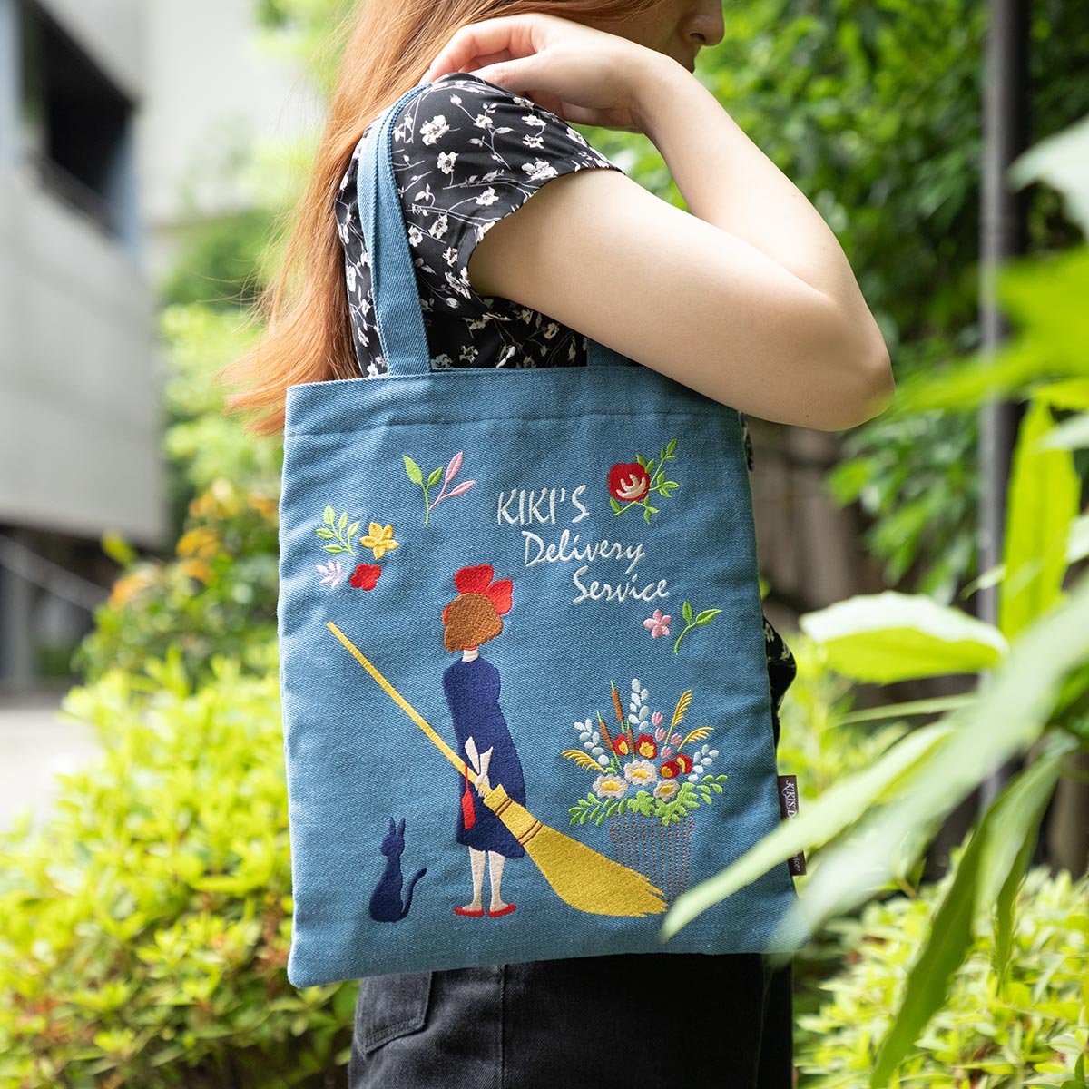 Studio Ghibli Denim Embroidery Tote Bags (4 Types) - Kiki Vertical Tote - official view 30